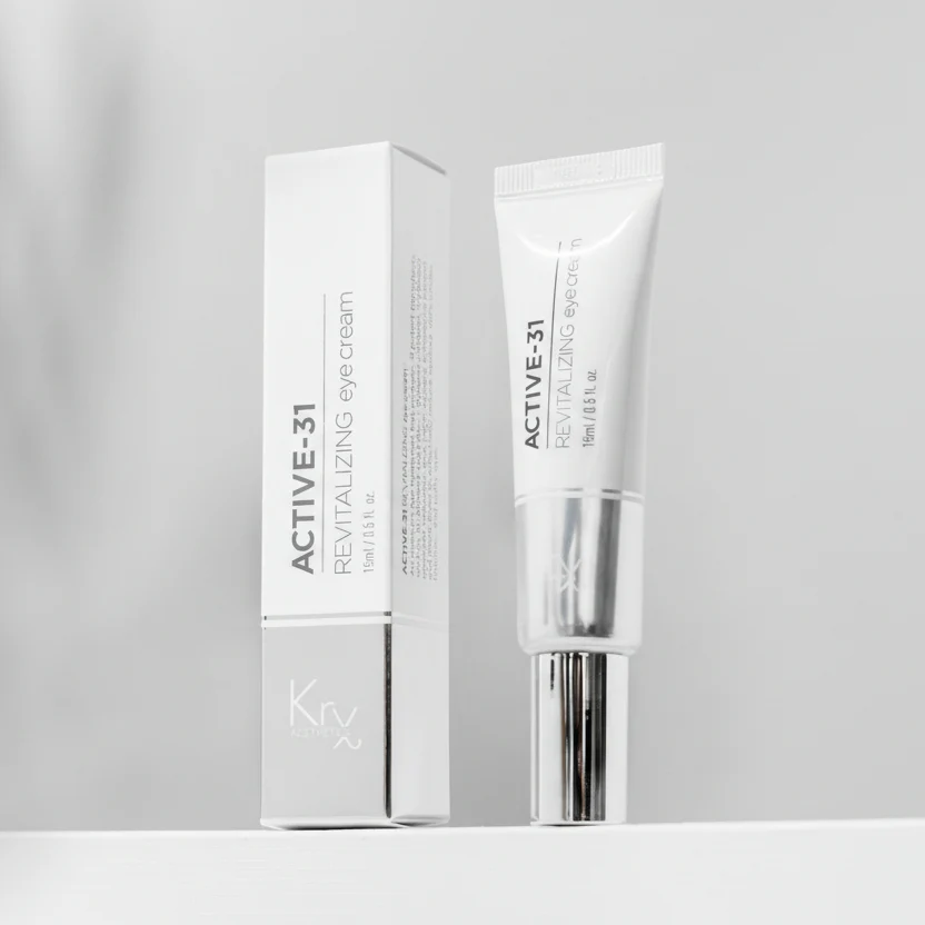 KRX ACTIVE-31 Revitalizing Eye Cream – Verhelderende & Verstevigende Oogverzorging De huid rondom de ogen is dunner en gevoeliger